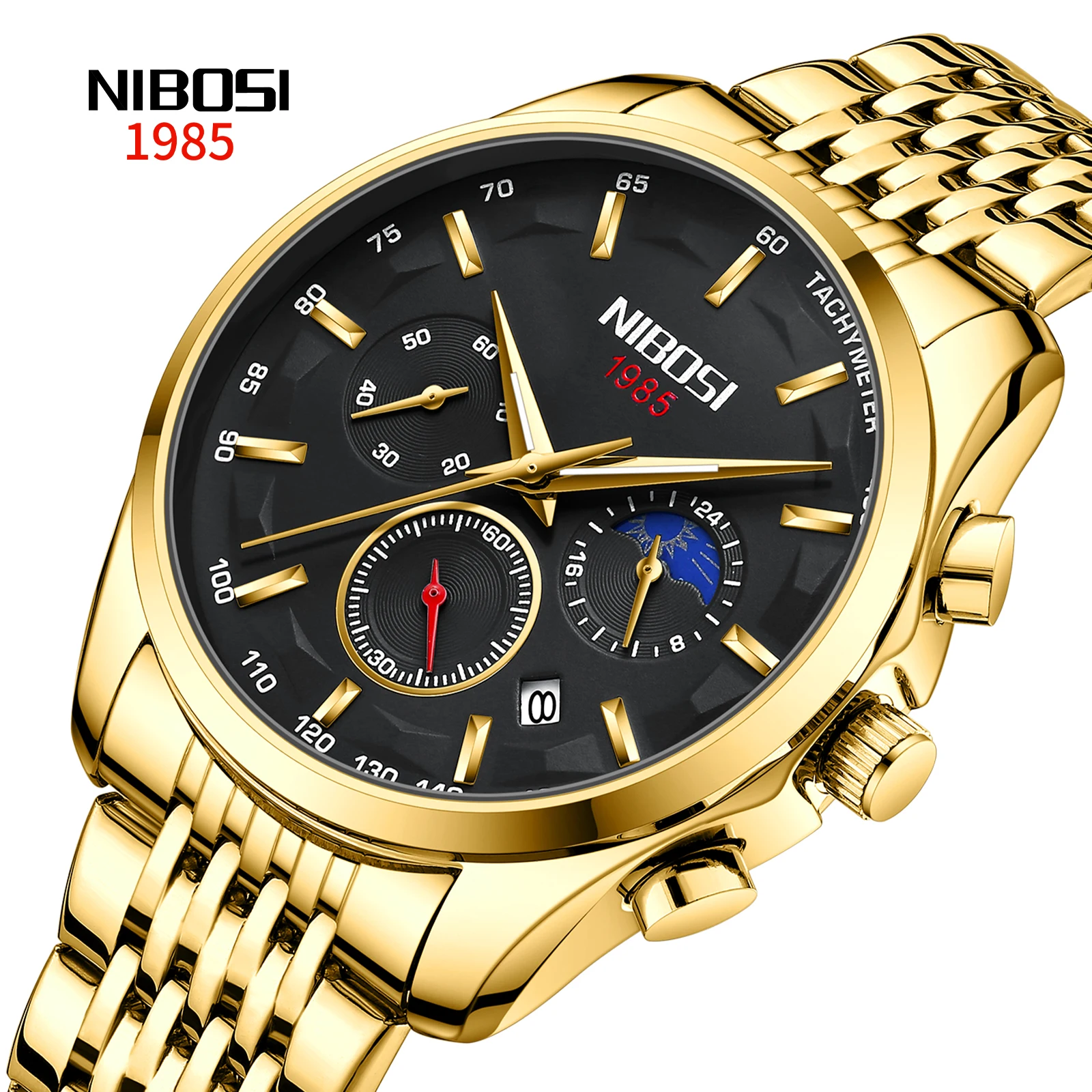 NIBOSI 2022 Relogio Masculino Fashion Brand Luxury Mens Watches Stainless Steel Waterproof Sports Quartz Men Watch For Gift Box 