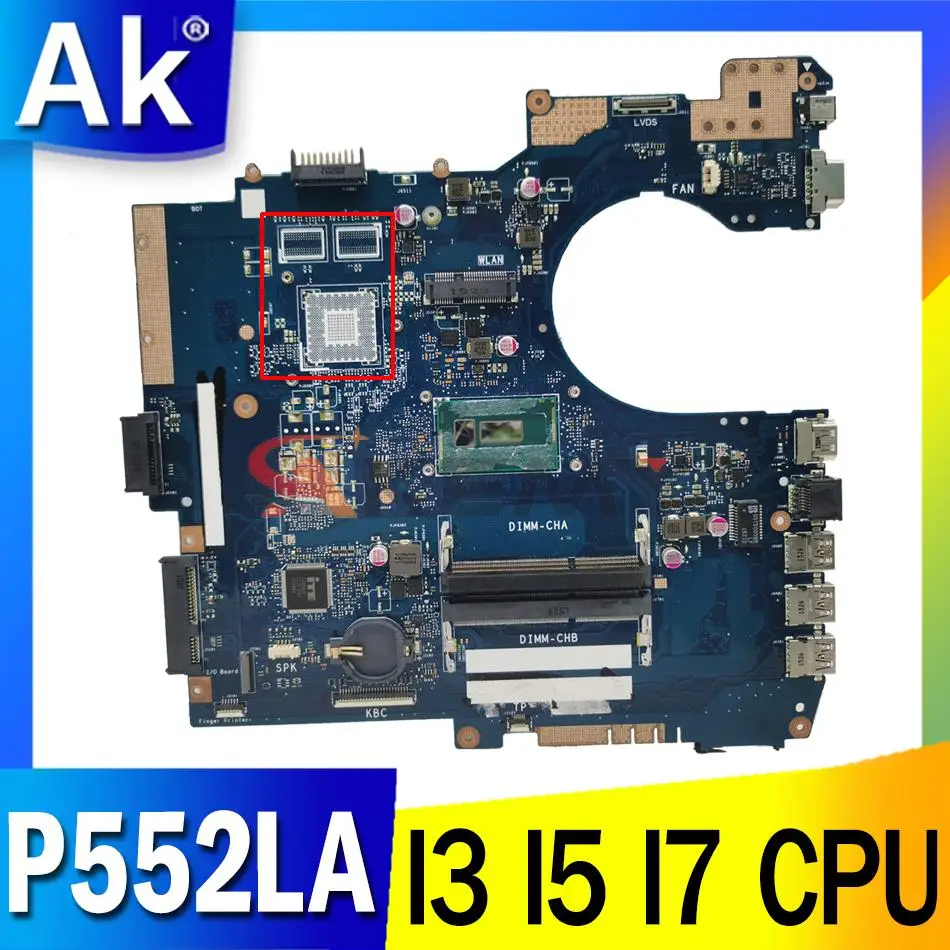 P552LA Laptop Motherboard I3 I5 I7 4th Gen 5th Gen CPU UMA for ASUS