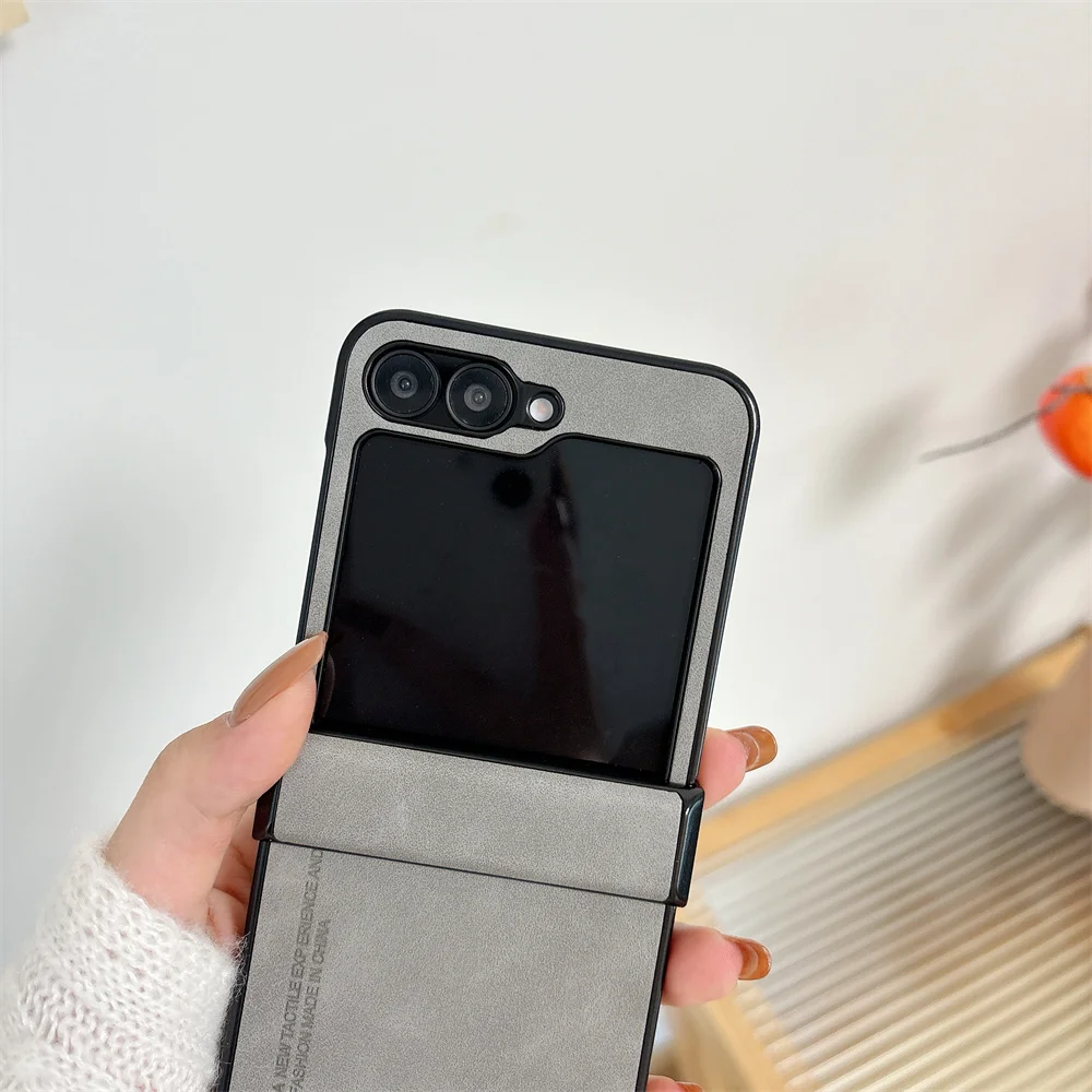 Luxury Leather Matte Fashion Phone Case with Hinge Protection