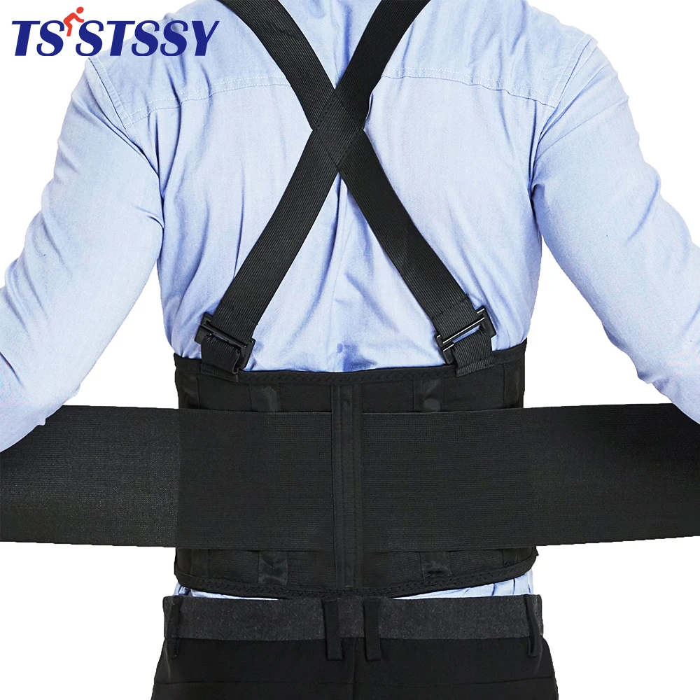 

Industrial Work Back Brace Waist Pain Protection Belt with Suspender Strap for Heavy Lifting,Construction,Moving,Warehouse Jobs
