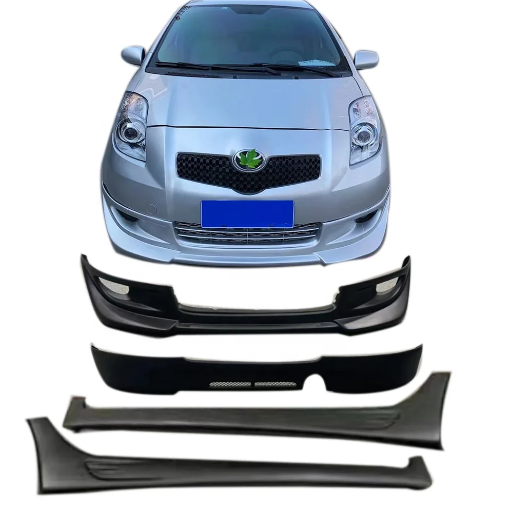 

Автомобильный комплект для 2008 2009 2010 2011 Toyota yaris, передняя губа, задняя, боковая юбка, АБС-пластик, автомобильный бампер для yaris