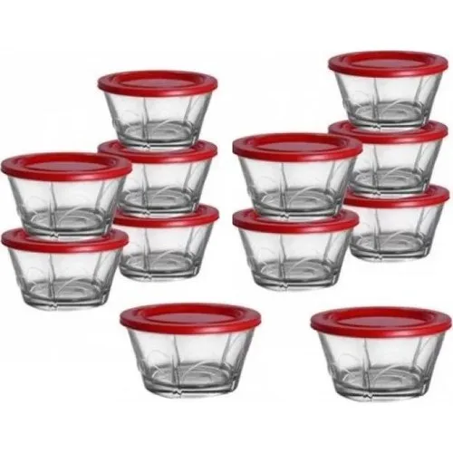 

Pasabahce Glass With Cover Storage Container 12'li