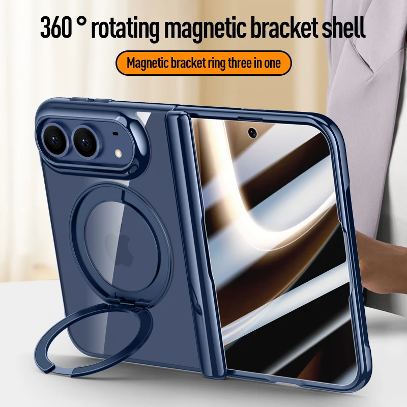 Luxury Electroplated Foldable Case with Magnetic Protection Film