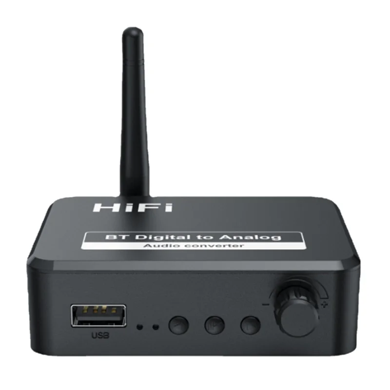 DIGIT-Bluetooth 5.3 오디오 수신기 디지털-아날로그 변환기 3.5Mm AUX L/R U-디스크 광학 스테레오 Hifi 무선 어댑터