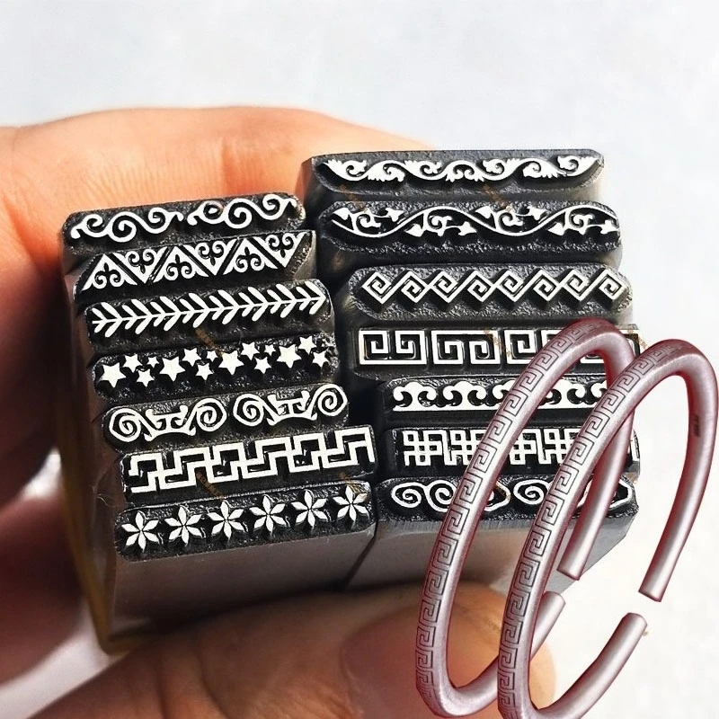 Professional Jewelry Letter Punch Floral Border Metal Stamp for