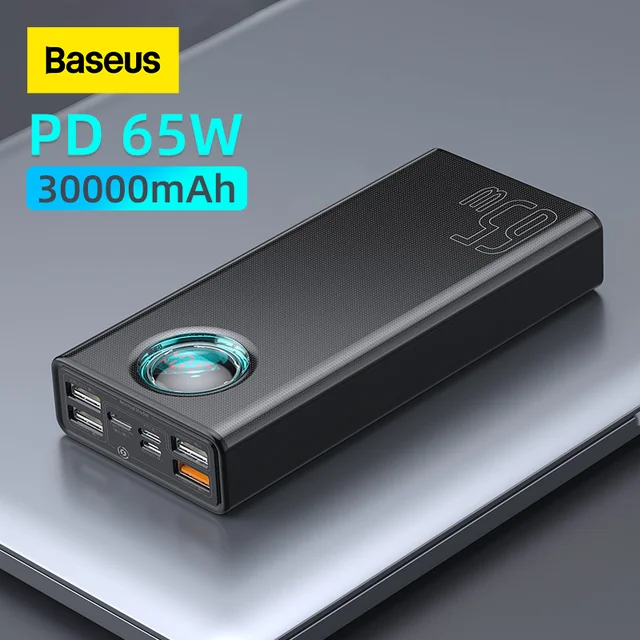 Baseus 65W Power Bank 30000mAh/20000mAh PD Quick Charge FCP SCP Powerbank caricabatterie esterno portatile per Smartphone Laptop Tablet 1