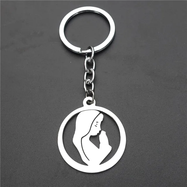 The Blessed Virgin Mary Keyring Stainless Steel Maryām Mother of Jesus Keychains Our Lady Jewelry Gift