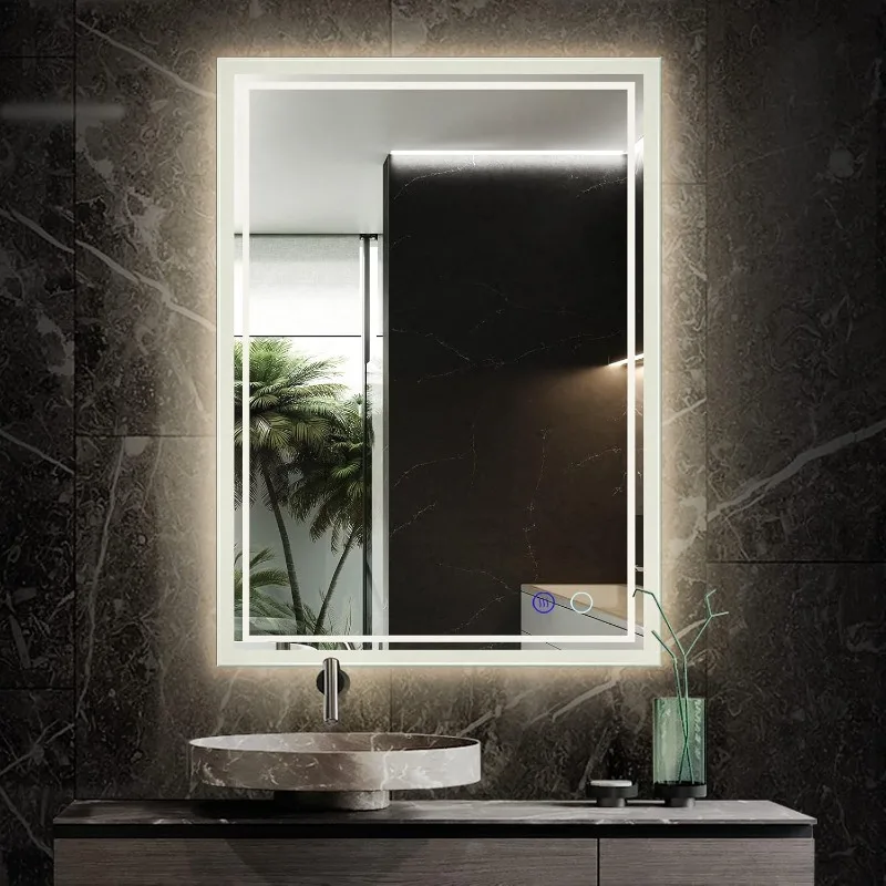 24 x 32 LED Bathroom Mirror 24x32 Led Mirror for Bathroom 32" x 24" Bathroom Mirror with Lights Anti-Fog Dimmable CRI90+