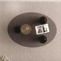 Table basse ovale avec assise boule de verre italienne, Table centrale d'art moderne, meubles de décoration pour salon et maison 5