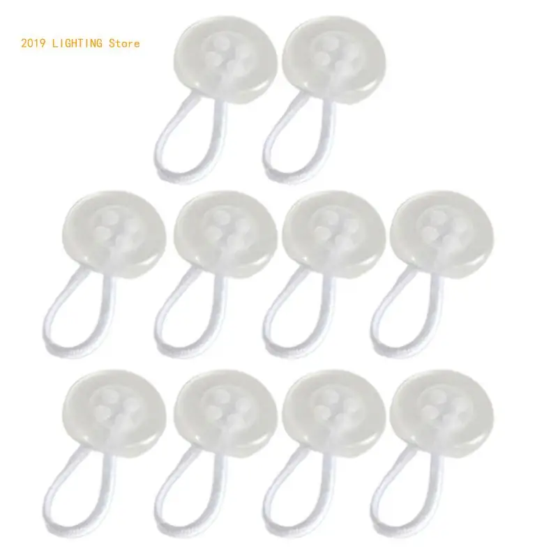 10Pcs Collar Extenders Elastic Button Extender Neck Extenders for Dress T-Shirts 5