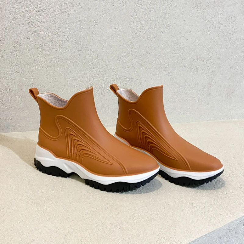 

Rain Boots Women Waterproof Rubber Shoes Woman Work Garden Galoshes Ankle Rubber Boot Kitchen Shoes Oil-proof Non-slip Footwear