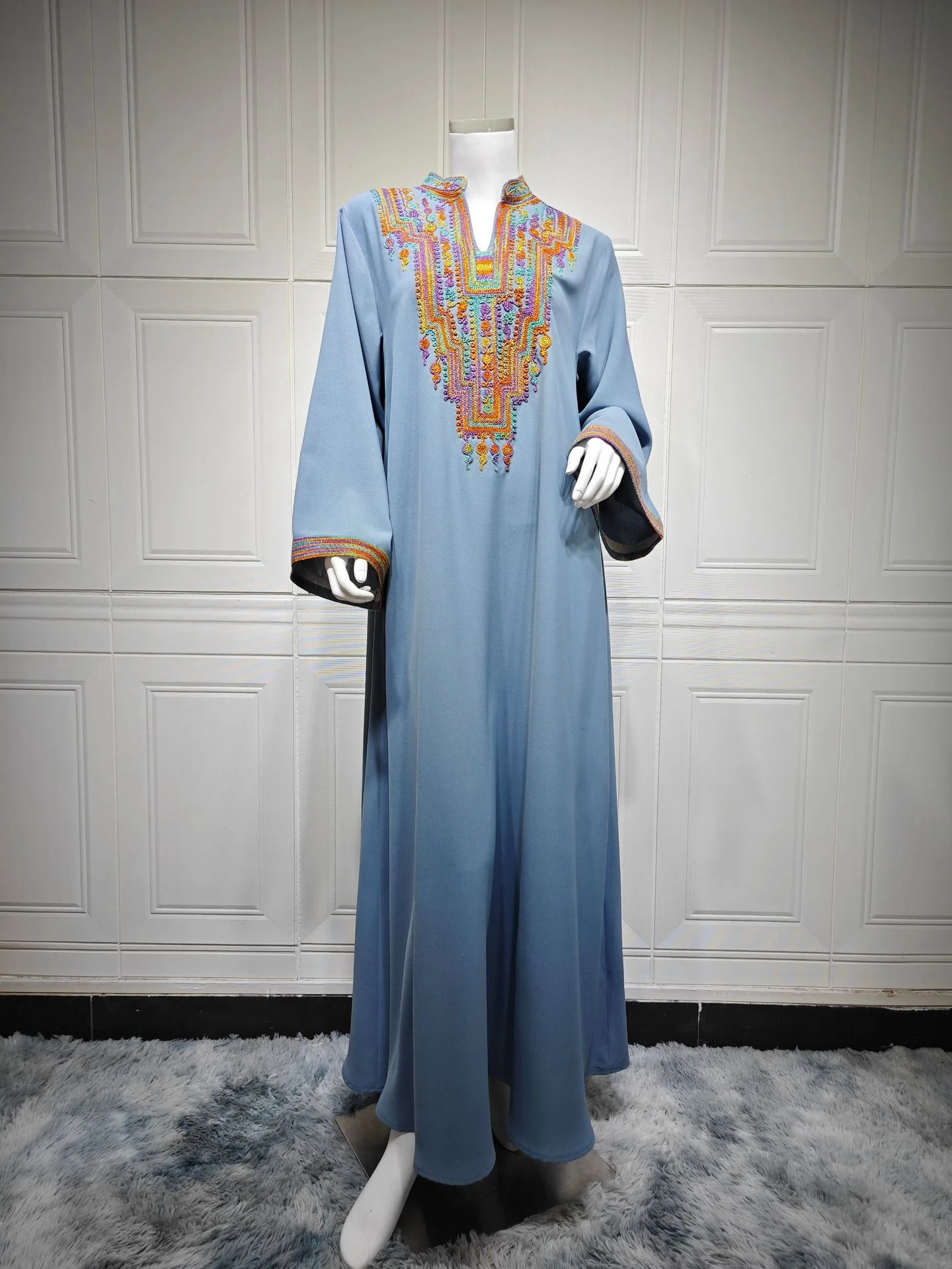 فستان عربي طويل للنساء في الشرق الأوسط، ثوب سفر مط...