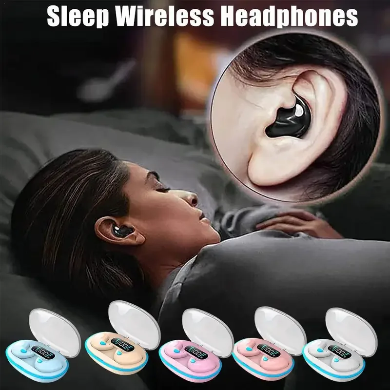 

X55 Invisible sleep wireless earphone IPX5 waterproof bt5.3 headphones mini Sport Bluetooth earbuds stereo music headset New