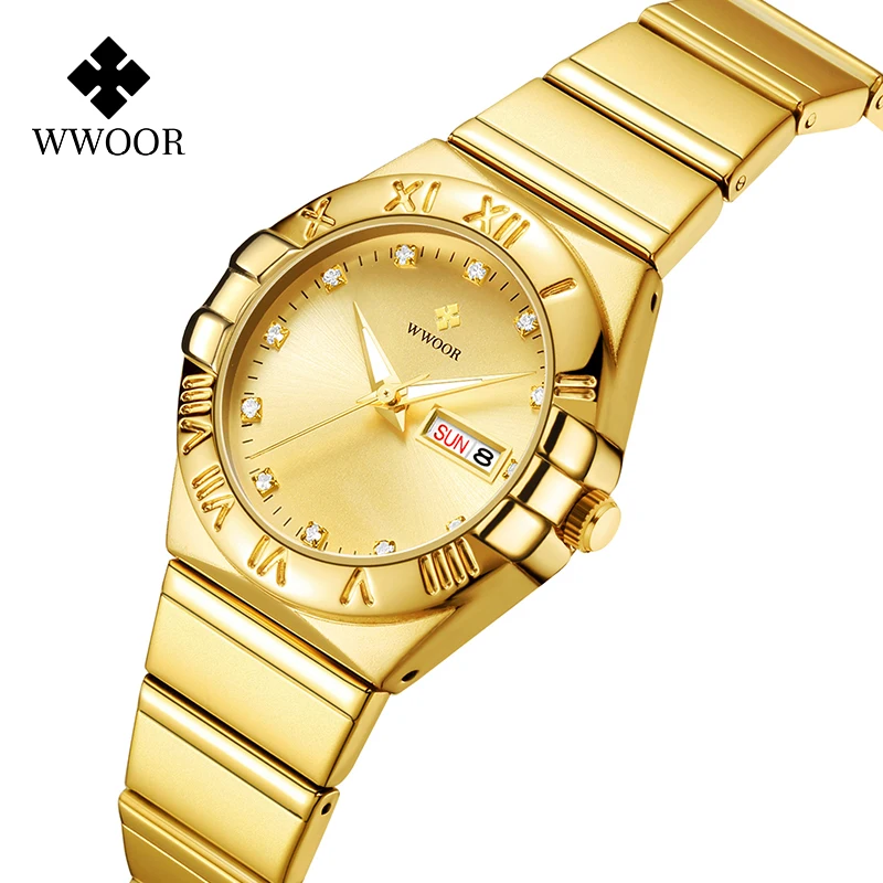 WWOOR Fashion Women Watches Top Brand Ladies Luxury Waterproof Steel Watch  Dress Elegant Small Female Quartz Bracelet Watches