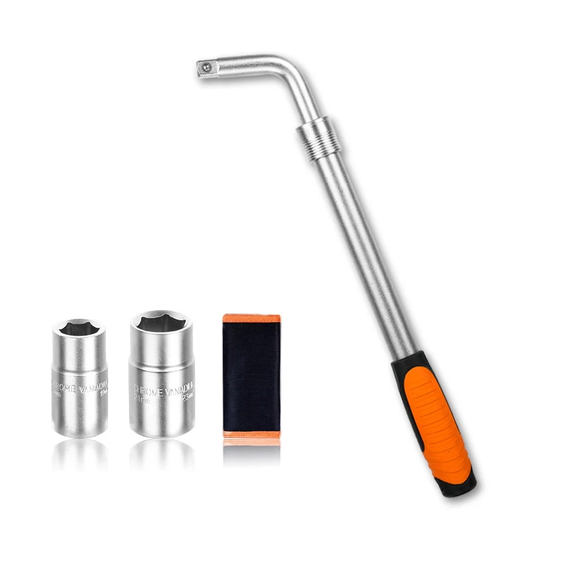 

4-piece Set of Tire Wrench for Easy Removal of Automobile Tire Changing Tool L-type Extended Retractable 17/19/21/23mm Sleeve