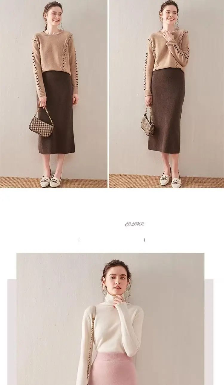 LTYQIN Women's Elegant A-Line Midi Skirt packaging
