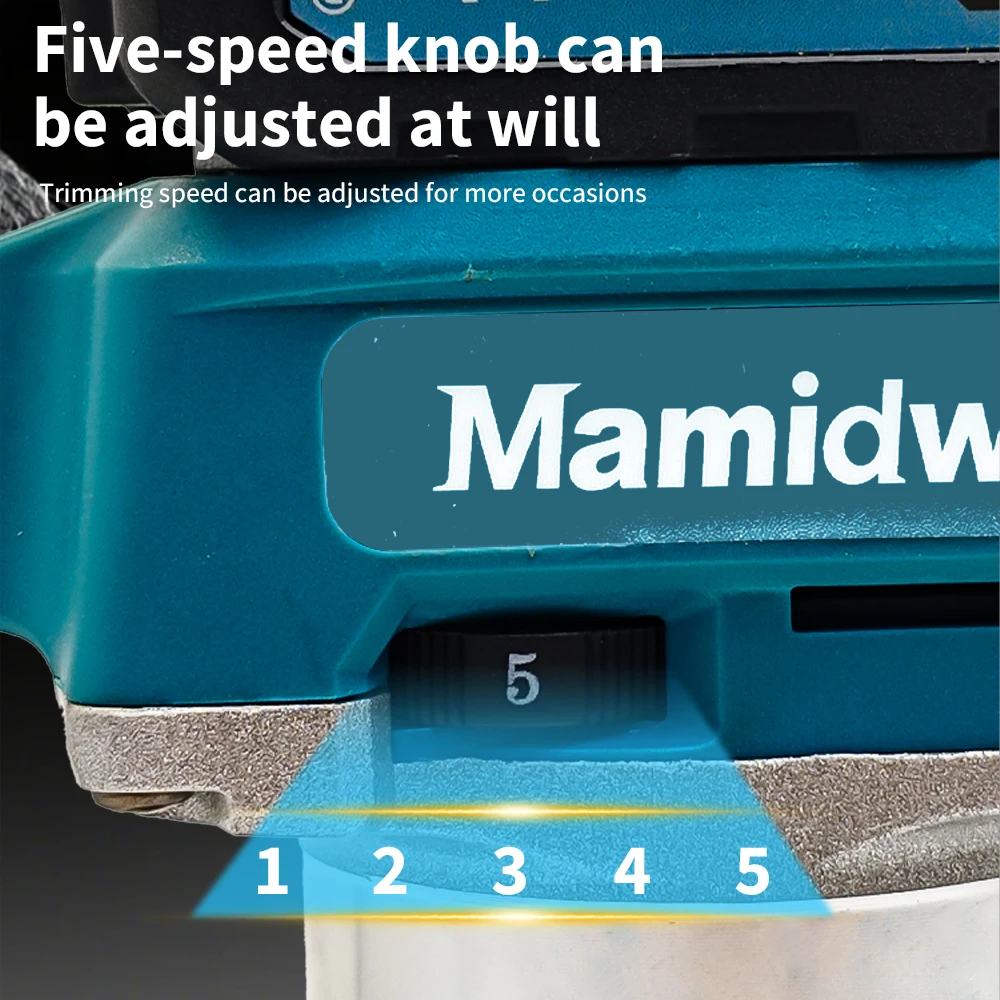 Mamidw 800W 무선 소형 목재 슬로팅 머신, 플런지 라우터 도구 33, 000 RPM, 마키타 18V 배터리용