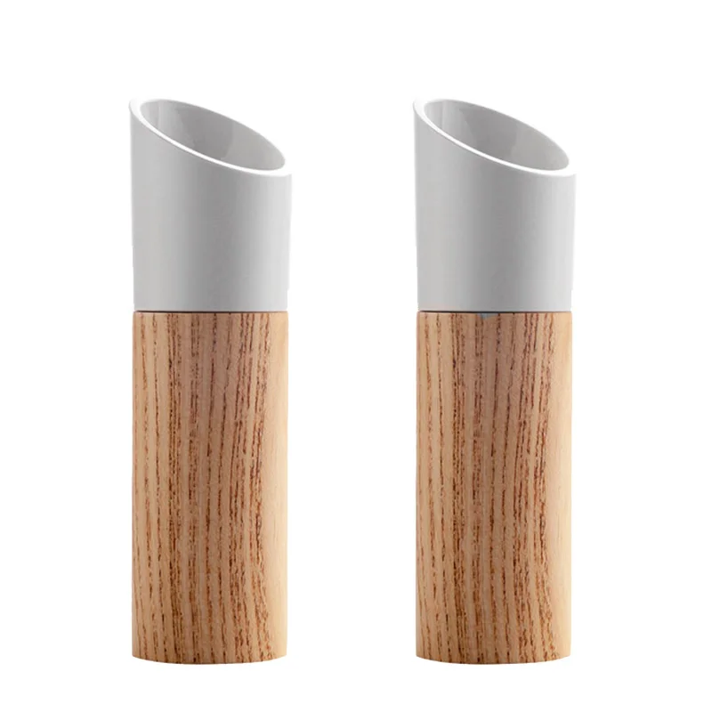 

Wooden Salt And Pepper Spice Nuts Mills Manual Seasoning Grinder Bottle Cooking Home Kitchen BBQ Tools,White,2 Pack