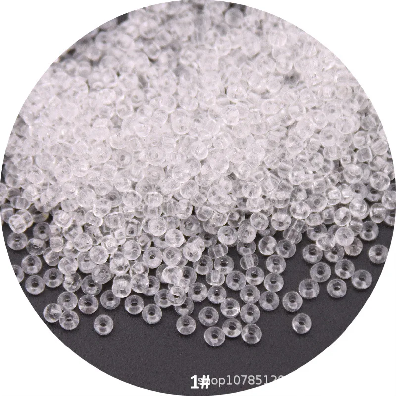High-Quality Silver-Filled Glass Rice Beads for Jewelry & Clothing - Multiple Sizes Available