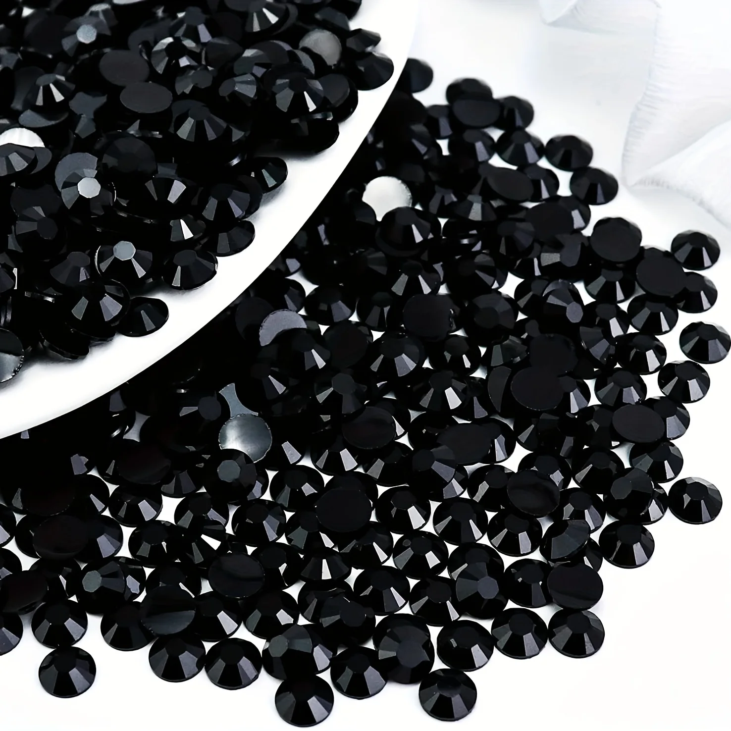 6000 Pcs Black Resin Flat Back Rhinestones, 3mm 4mm 5mm Jelly Resin Non-Heatset Rhinestones for Crafts DIY Designs, Mugs, Clothe 2