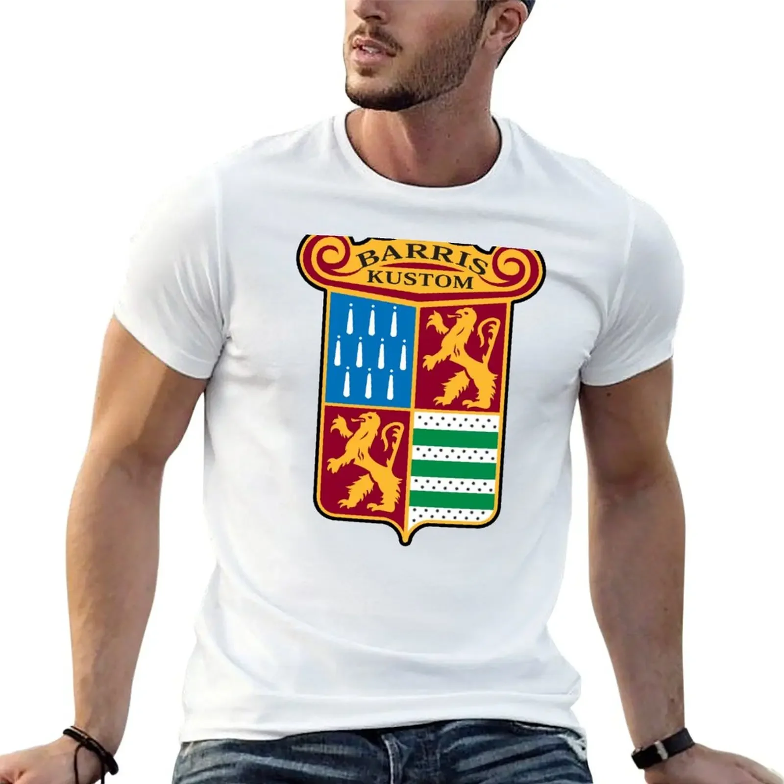 Gold Barris Kustom Crest Black Border T-Shirt Camicie Graphic Tees Camicetta Ad Asciugatura Rapida Maglietta Da Uomo Grafica