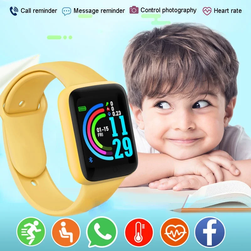 Children Kids Smart Wristbands Heart Rate Sleep Monitor Smartwatch Child Sports Clock Fitness Tracker Smart-watch For 10-18 pink female 2021 new heart rate monitor smart watch men sleep health tracker sport women smartwatch for android ios