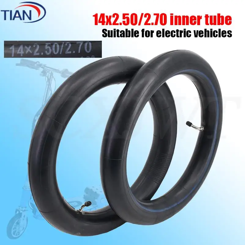 Enhanced Electric Bicycle Inner Tube - 14-Inch with Curved Valve