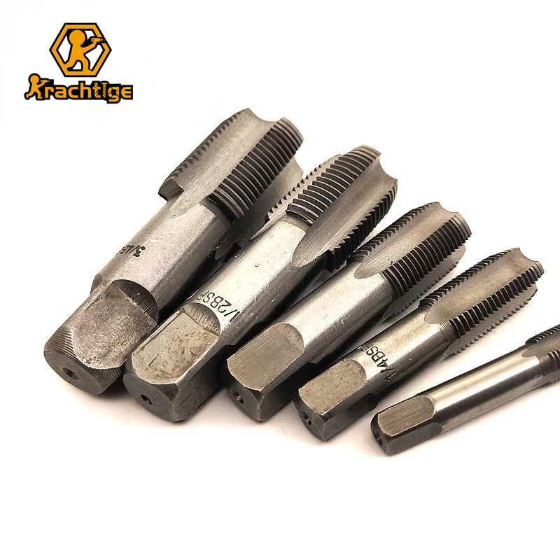 5pcs Hss Taper Pipe Tap Metal Screw Thread 1/8" 1/4" 3/8" 1/2" 3/4" Machining Tools Threading