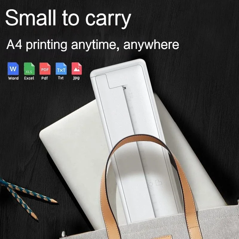 New A4 Wireless Thermal Printer Inkless Pocket Photo Document Printer 1000mah Printing Paper Bluetooth-compatible Easy To Use