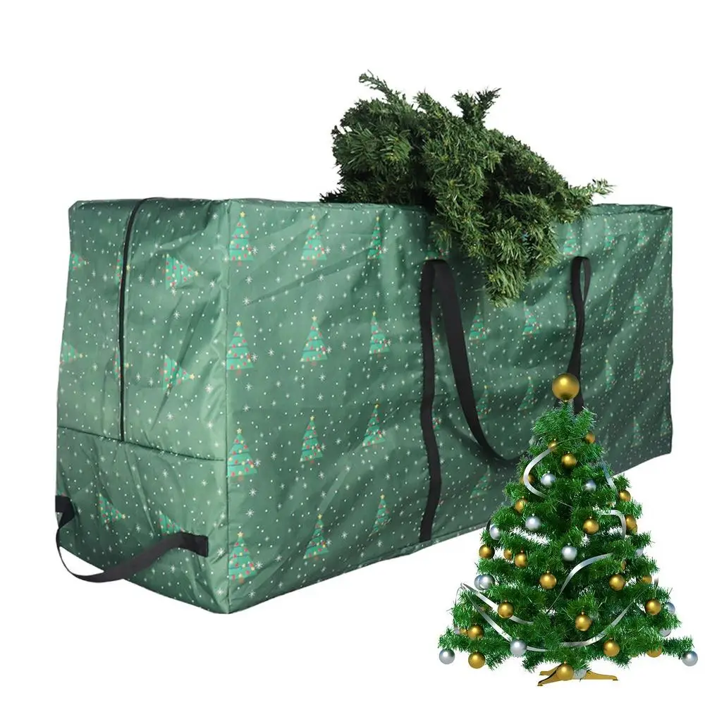 Large Christmas Tree Bag Storage Tub High xmas Tree Decoration Wreath Storage Box Handles Waterproof And Durable Home Organizer