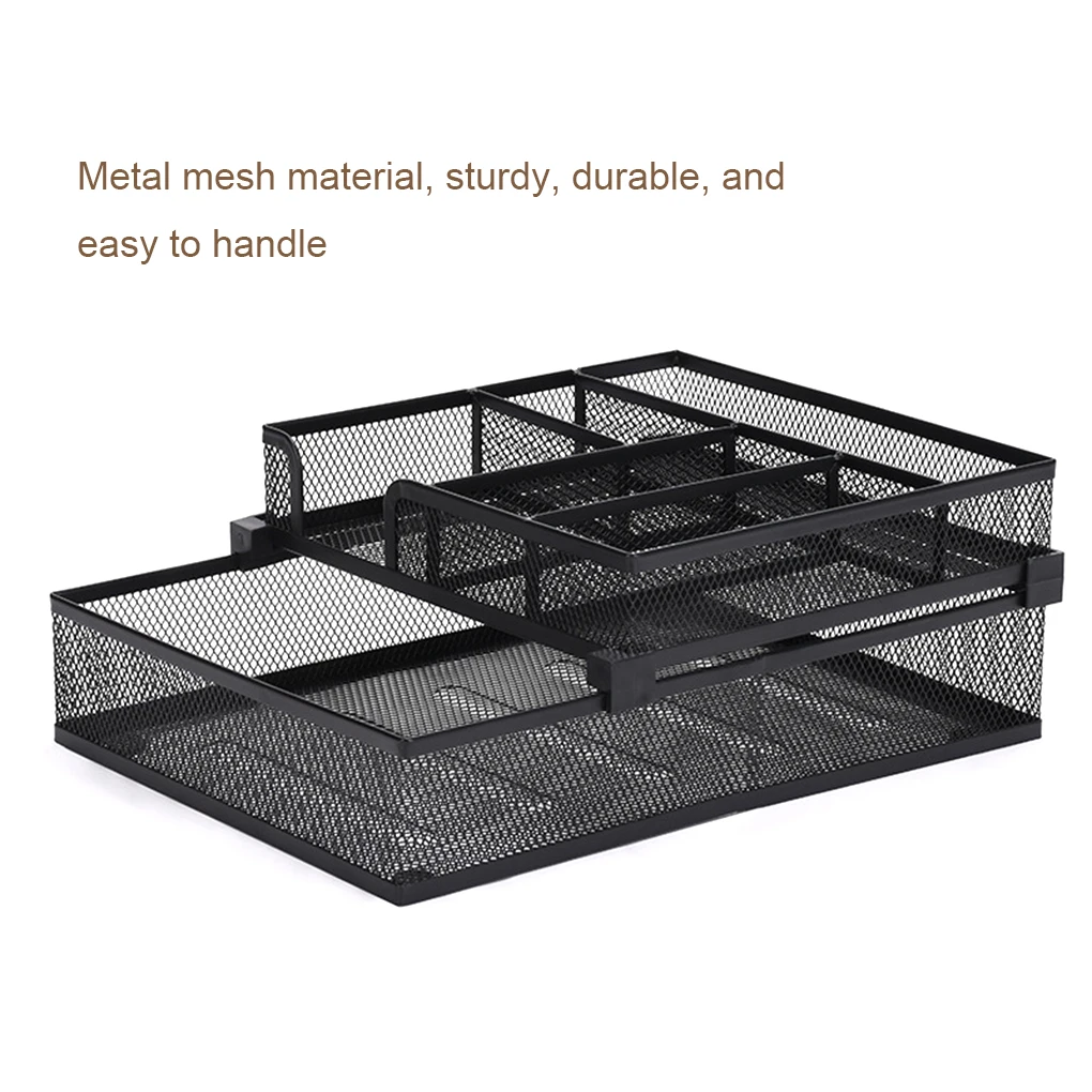 실용적인 데스크탑 서랍 액세서리, 슬라이딩 서랍 2 개 및 하단 미끄럼 방지 패드, 더 안정적