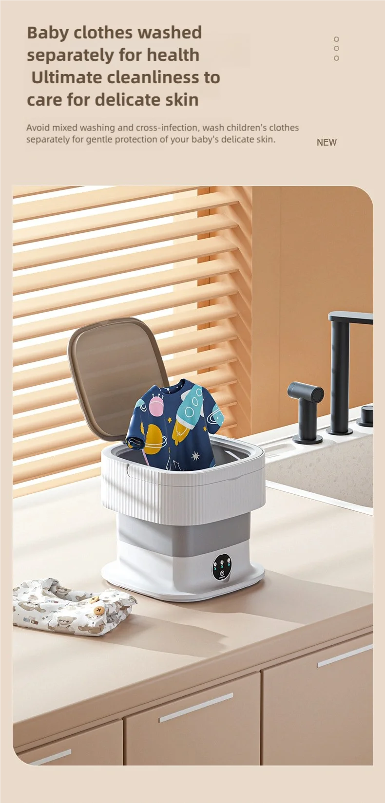 11L Portable Compact Folding Washing Machine With Timed Spin Dry Function For Socks, Underwear, And Lingerie Cleaning