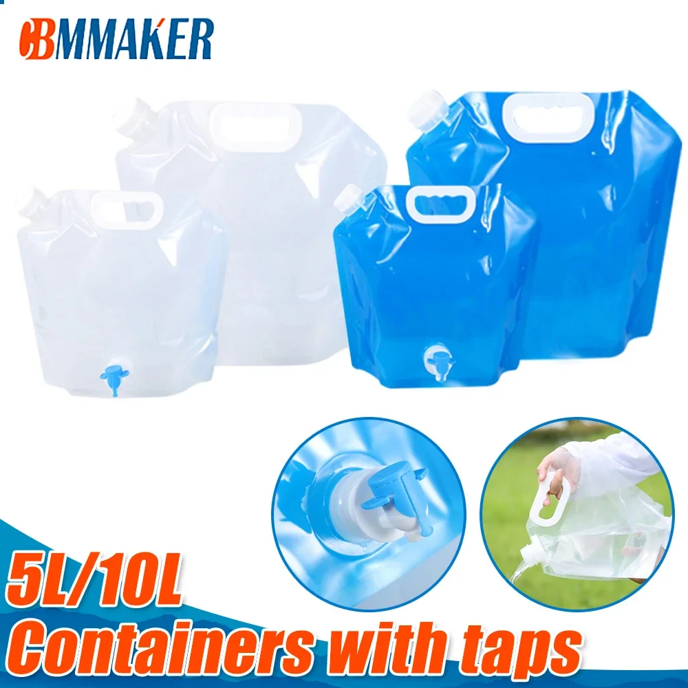 

Cbmmaker 5L/10L Camping Water Bag Foldable Water Container Water Can with Tap Portable Travel Water Bucket Picnic BBQ Water Tank