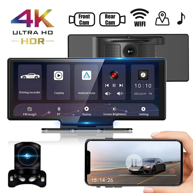 Front & Rear View Camera Car Driving Recorder with Wireless Carplay Android  Auto Car in-Mirror Mounted Dash Cam 11.26-inch IPS Touchscreen Support DVR