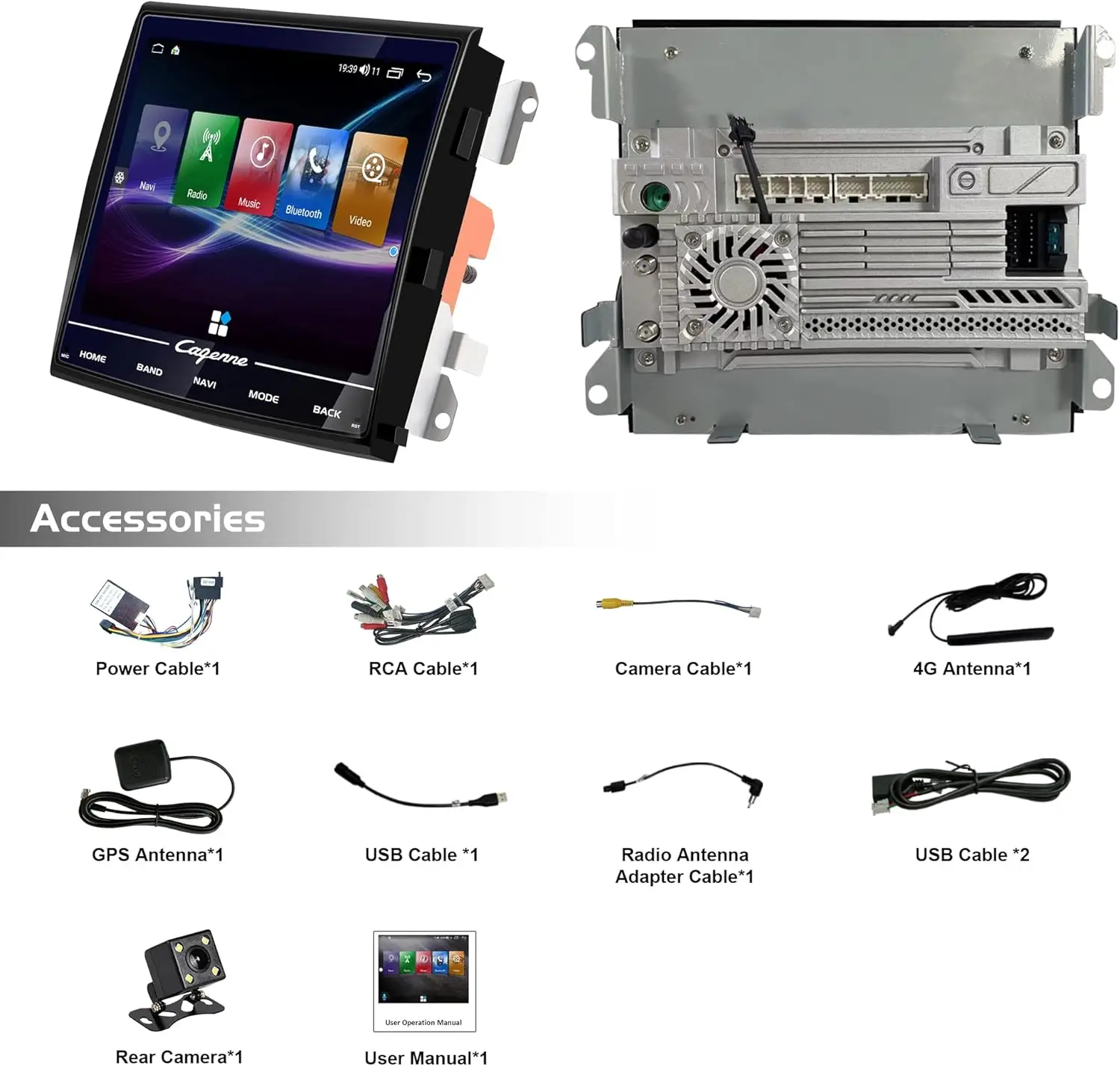 Android 12 Car Radio GPS Navigator Bluetooth for Porsche Cayenne 2011-2015,8.4 B