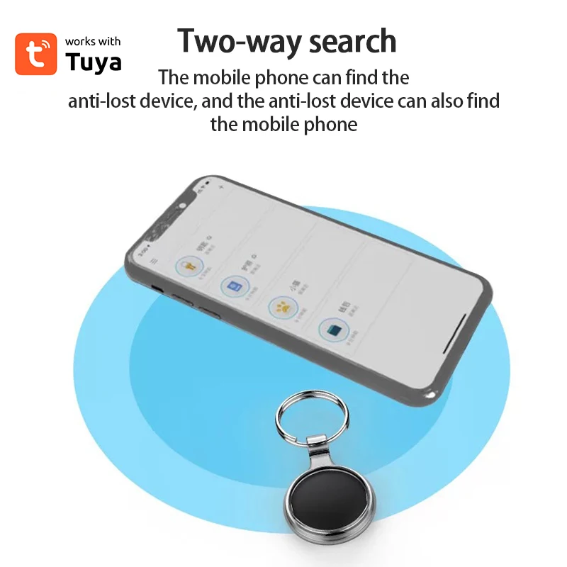 Mini GPS Tracker Locator Tuya Smart Life APP Key Finder Keychain Phones Kids Pet Item Anti Loss Alarm Smart Tag Finder Locator gps tracker gps locator key finder anti lost tracker
