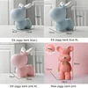 Animal Statue For Living Room Piggy Bank Sculptures Home Decor Modern Resin Decorative Decoration Table Desk Cute Blue Elk Bear 5