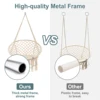 150KG Hammock Hanging Swing Chair Durable Knitted Macrame Swing Chair with Tassels Max 330 Lbs 2 Ways to Hang for Bedroom Garden 4