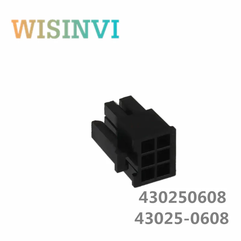 100 teile/los 430250608 43025-0608 Gummigehäuse: 6P-Abstand: 3,0 mm Stecker