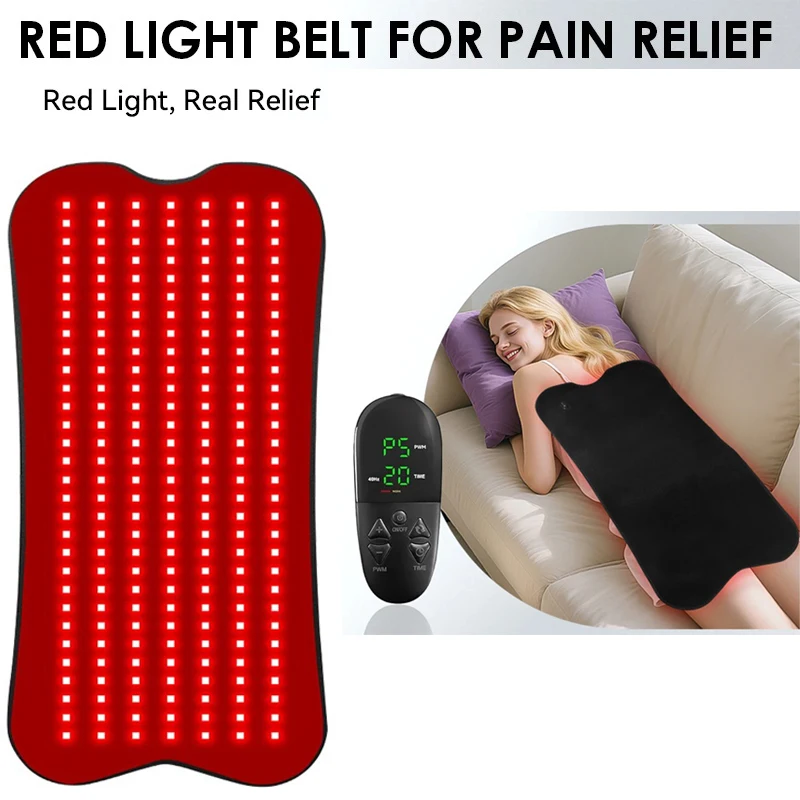 Ceinture de thérapie à la lumière rouge à 210 LED, pour soulager la douleur, coussin de lumière infrarouge rouge 850nm pour la taille, le dos, l'abdomen, les genoux et les poignets des articulations musculaires 1 Ceinture de thérapie à la lumière rouge à 210 LED, pour soulager la douleur, coussin de lumière infrarouge rouge 850nm pour la taille, le dos, l'abdomen, les genoux et les poignets des articulations musculaires 1