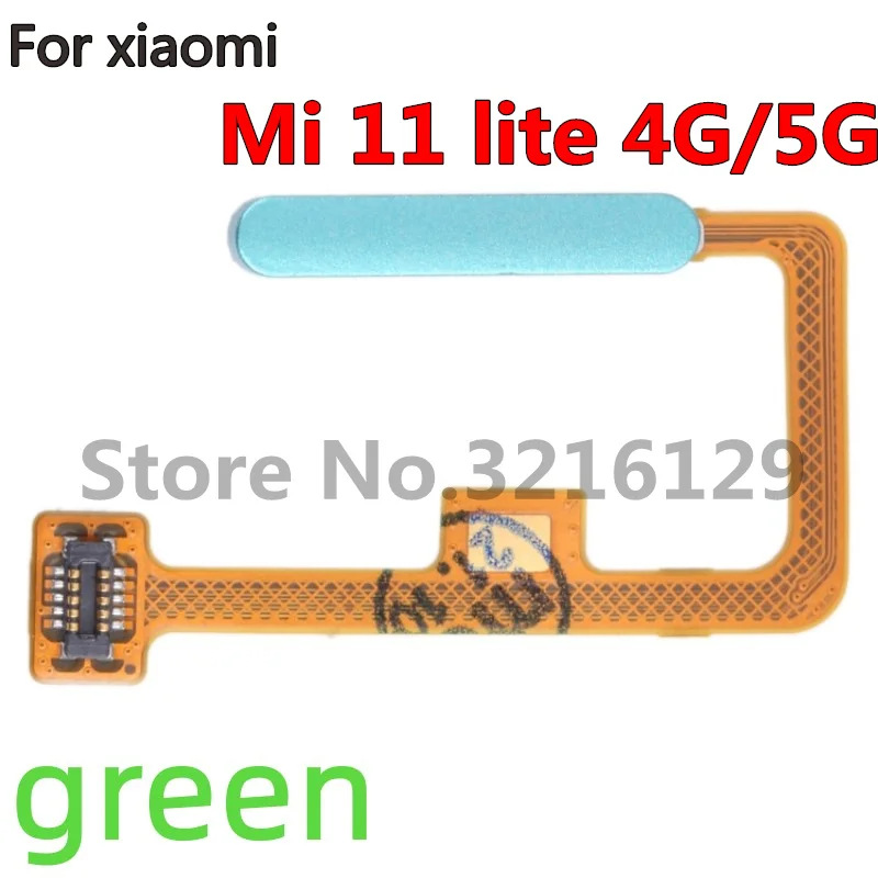 100% Original For Xiaomi Mi 11 Mi11 Lite 4G 5G Fingerprint Sensor Home Return Key Menu Button Flex Ribbon Cable