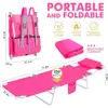 3 in 1 Portable Women Lounge Chair with Face Hole Cushion Adjustable Backpack Beach Chair Tanning Sunbathing Outdoor Relaxation 3