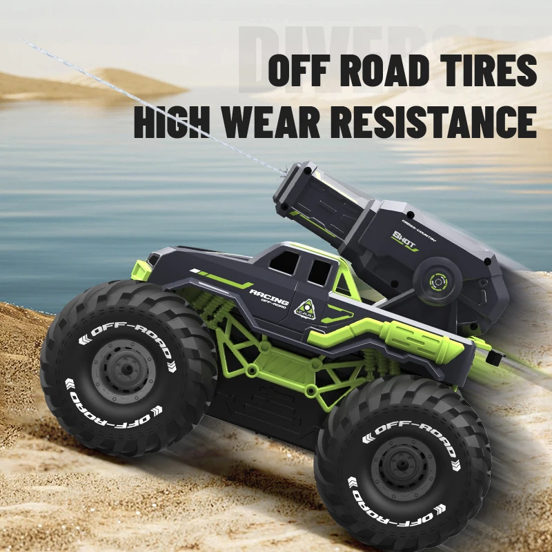 DWI DOWELLIN 2.4G water shooting remote control amphibious vehicle remote control waterproof stunt car toy children's gift 4