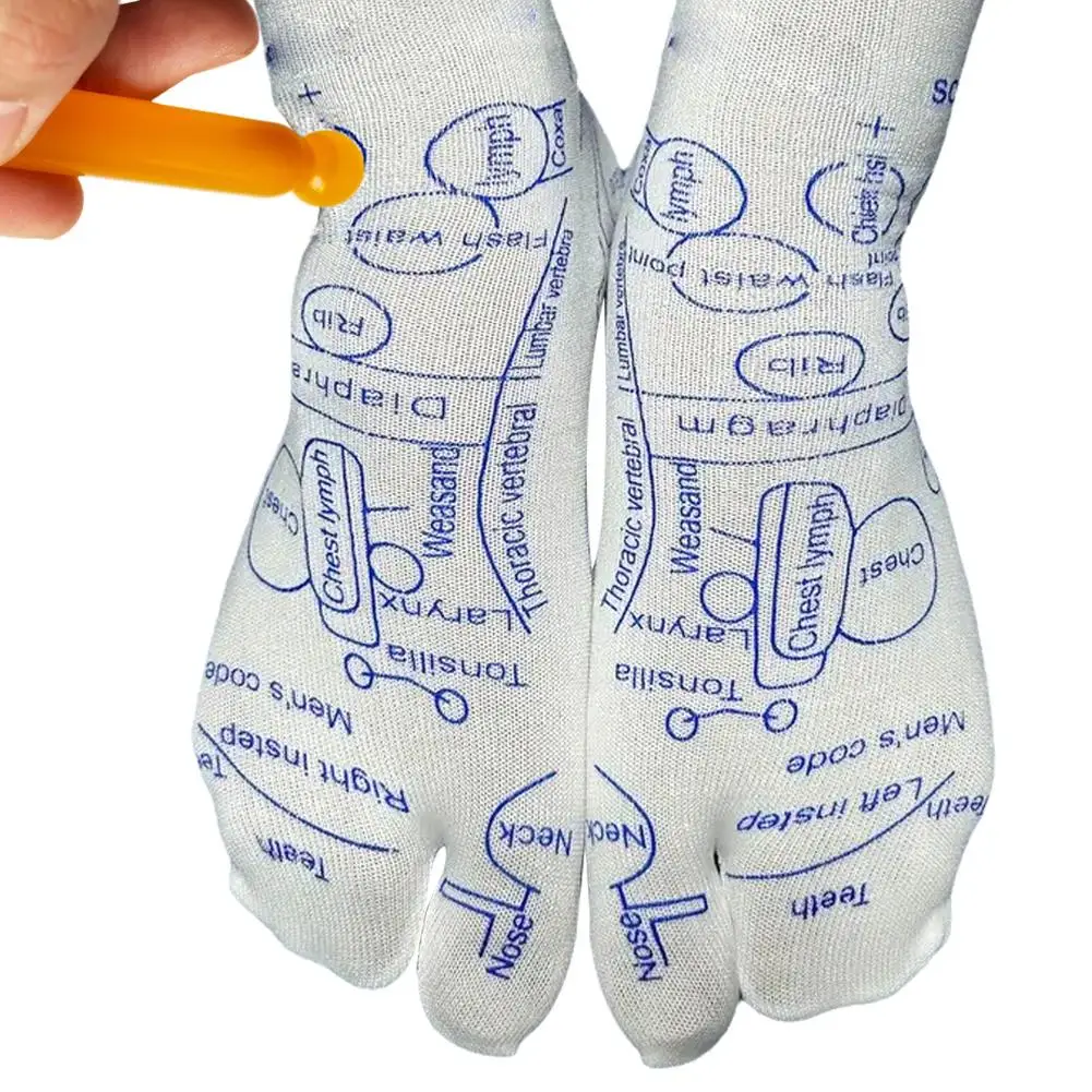 

New Foot Massage Socks 2 Toe Split Acupressure Reflexology Chart Socks For Foot Massage Meridian Hosiery B2c9