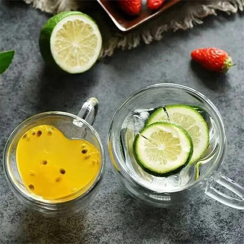 Tazza A Doppio Strato A Forma Di Cuore In Vetro Borosilicato – 80 Ml O 280 Ml, Ideale Per Caffè, Tè E Bevande Calde, Regalo Perfetto
