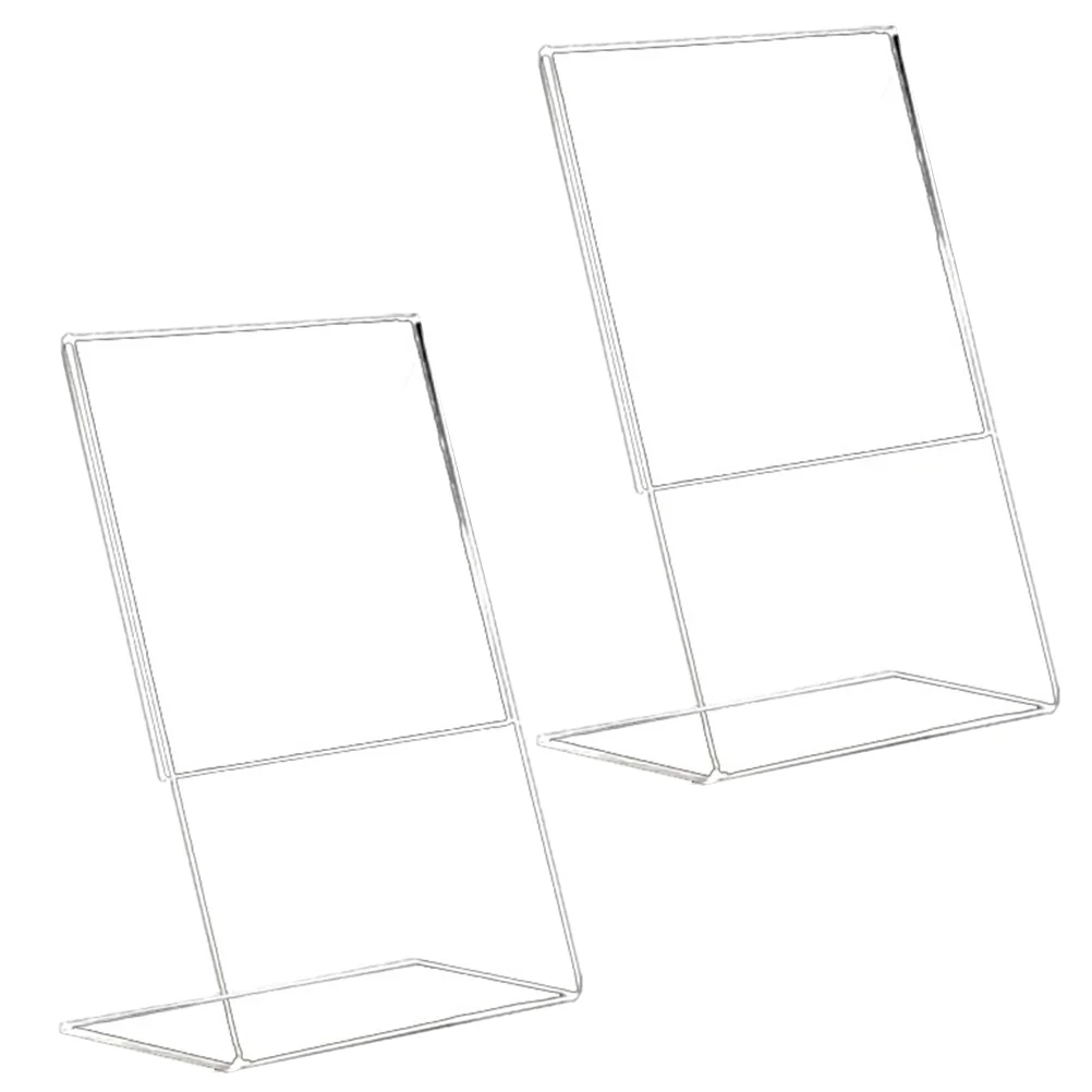 

2 Pcs Display Stand Menu Wedding Signs Shelves Acrylic Desktop Support Bracket