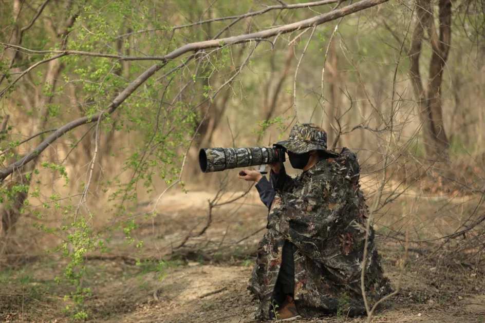 ROLANPRO Nylon wasserdichte Linse Camouflage Regenschutz für Sony FE 200–600 mm F5,6–6,3 G OSS Objektiv Schutzhülle Guns Kleidung – Detail 12