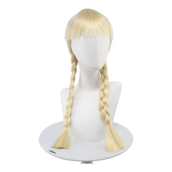 Radiant Blonde Braided Synthetic Wig with Bangs for Cosplay & Costume Events (#1)