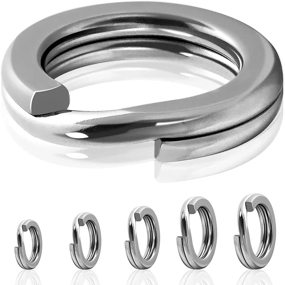

210Pcs Fishing Split Rings Stainless Steel Double Circle Split Ring Accessories For Carp Fishing Hook Lure Swivel Snap Connector