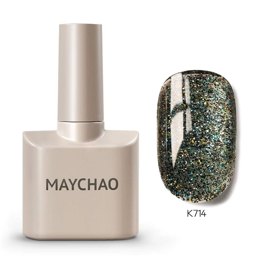 MAYCHAO Cherry Red Glossy Gel Nail Polish – 12ml Semi-Permanent Soak Off UV LED Frosted Finish